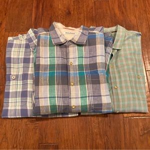Lot Of 3 Tommy Bahama Button Up Shirts Size Large EUC